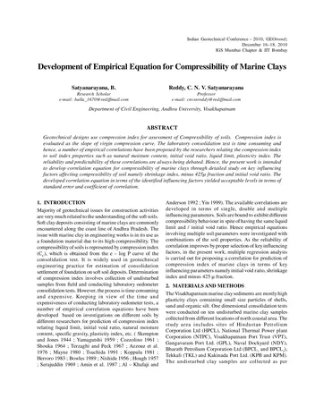 Más sobre Desarrollo de una Ecuación Empírica para la Compresibilidad de las Arcillas Marinas.