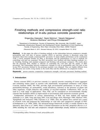 Más sobre Métodos de Acabado y Relaciones entre la Resistencia a la Compresión y el Coeficiente de Vacíos de Pavimentos de Hormigón Poroso In-situ