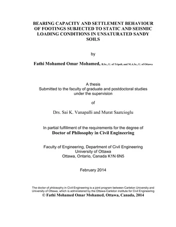Más sobre Comportamiento de Asentamiento y Capacidad Portante de Cimientos Sujetos a Cargas Estáticas y S