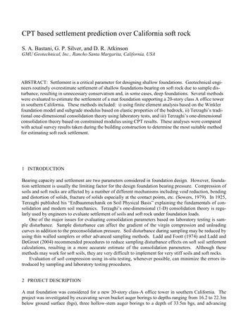 Más sobre Predicción de Asentamientos Basada en CPT sobre Roca Blanda de California