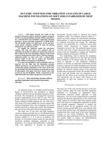 Más sobre Rigidez Dinámica para el Análisis de Vibración de Grandes Cimentaciones de Máquinas