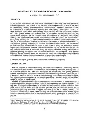 Más sobre Estudio de Verificación de Carga de Campo para Capacidad de Carga de Micropilotes
