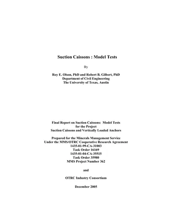 Más sobre Informe Final sobre Pruebas de Modelos de Cajones de Succión para el Proyecto de Cajones de Succión