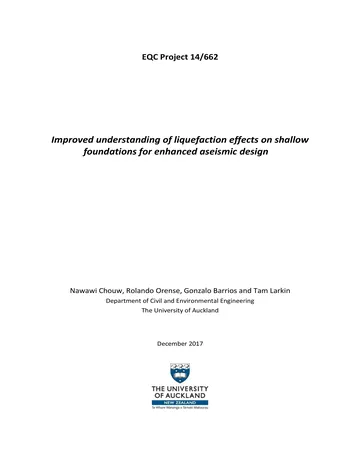 Más sobre Mejor Comprensión de los Efectos de la Licuefacción en Cimientos Superficiales para un Diseño Sísmico Mejorado