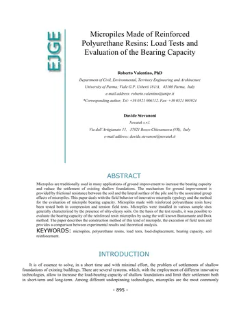 Más sobre Micropilotes Hechos de Resinas de Poliuretano Reforzadas: Pruebas de Carga y Evaluación