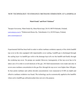 Más sobre Nueva Tecnología para Mejorar la Oxidación de Metano en Vertederos