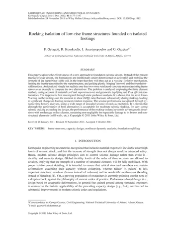 Más sobre Aislamiento Oscilante de Estructuras de Marcos Bajos Fundadas sobre