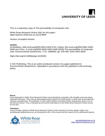Más sobre La Permeabilidad de Suelos Compuestos.